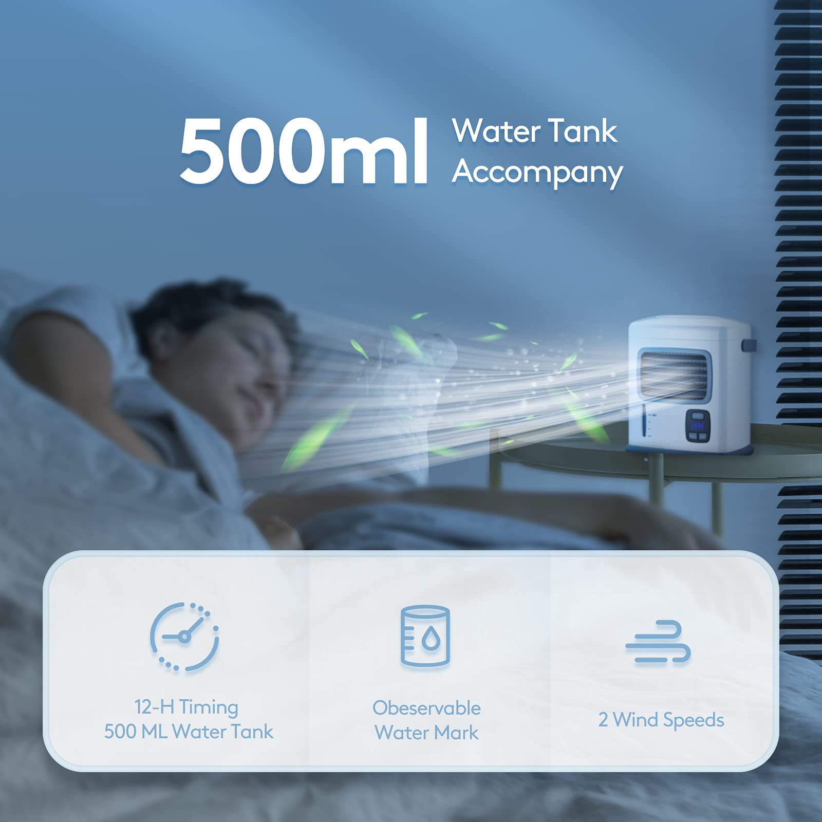 Amazon | ポータブルエアコンファン 小さな部屋用 3イン1 パーソナル